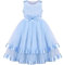 Sunny Fashion Robe Fille Bleu Nœud Papillon Partie Reconstitution Historique Robe de Bal Mariage Princesse 12 Ans