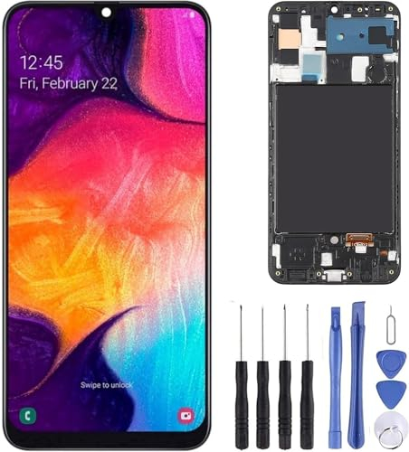 ZOETEC Écran OLED de Rechange A50 Compatible avec Samsung Galaxy A50 SM-A505FN/DS A505FD A505F A505A A505 OLED Écran Tactile Digitizer Assemblage Complet avec Outils de réparation de Cadre