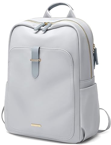 GOLF SUPAGS Laptop Rucksack Damen Elegant 16 Zoll Schulrucksack Herren Tagesrucksack Wasserdicht Schultasche mit Laptopfach Backpack Women Daypacks für Uni Travel Reise Hellgrau