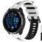 GIOPUEY Correas Compatible con Garmin Forerunner 965/955/945/745, Suave TPU La Correa [Diseño de Color de Empalme] - White/Black