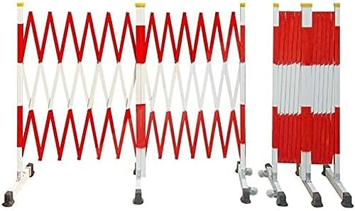 Industrielle Erweiterbare Metallbarrikade | Verkehrszaun Aus Stahl | Verkehrsleitsysteme Zur Massenkontrolle Für Krankenhäuser, Garagen Und Arbeitsbereiche,Rot,1x1m,HaoAMZ