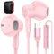 Écouteurs filaires USB C magnétiques USB-C HiFi stéréo de type C avec contrôle du volume pour iPad 10, iPhone 16 15 Plus, Samsung Galaxy, Google Pixel, Motorola Edge/Razr, Oneplus, rose