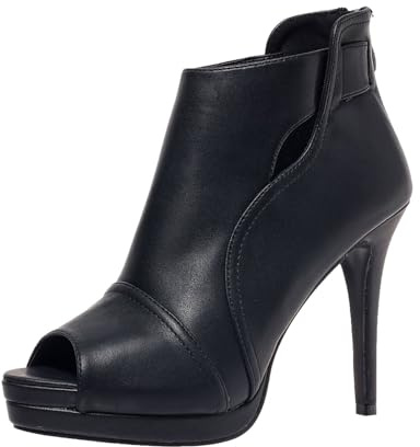 Bplangat Open Toe Booties for Women Black High Stiletto Heels Open Toe Sexy Ankle Boot Fashion Heeled Sandals with Back Zipper, Size 8