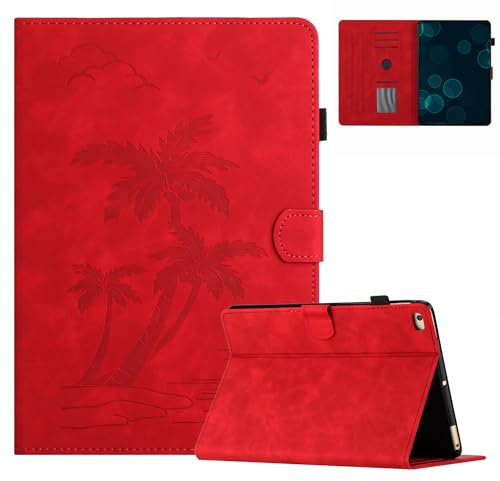 Funda para iPad Mini 7.9 Pulgadas, iPad Mini 5/4/3/2/1 PU Cuero Flip Tableta Protectora Carcasa con Auto Activación/Reposo y Cierre Magnético Múltiple Ángulo Soporte Cubierta, Rojo