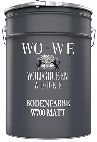 WO-WE Betonfarbe Bodenfarbe Bodenbeschichtung Silbergrau MATT RAL 7001 5L | Ergiebig: ca. 18 m² bei 2 Anstrichen, 1K - Kein Anmischen, Abriebfest, Geruchsarm, Kellerfarbe, Fußbodenfarbe für Werkstatt
