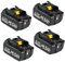 4 Pack 18V 5.5Ah/5500mAh Replacement Batteries for Battery 18V BL1860B BL1850B BL1850 BL1840 BL1830 BL1860 BL1835 BL1845 BL1820B Compatible with Power Tools, with LED Indicator