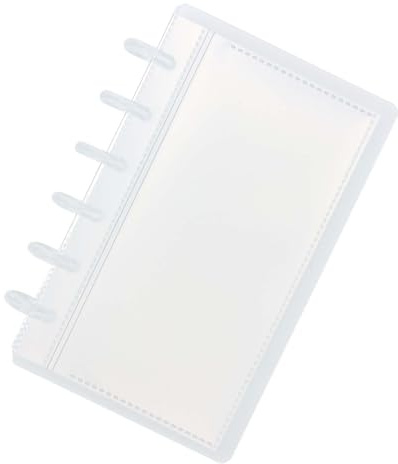 XiowDow Discbound Photo Card Album with Frosted PP Cover 20 Sheets Clear PP Sleeves 6 Discs Bound Organizer Storage Book for Cash Money Stickers Photos Cards (6 Rings 1 Pocket)