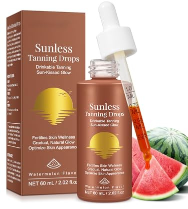 Gouttes de bronzage sans soleil à boire, gouttes de bronzage sans soleil, boisson orale hydratante bronzante pour le visage et le corps, lueur ensoleillée pour toutes les peaux