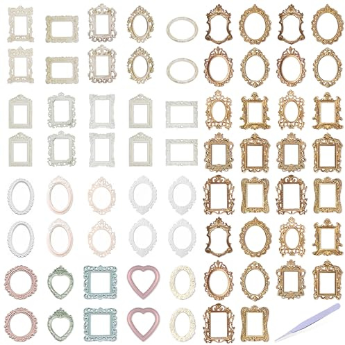 70 piezas Hojas de Encaje Marco de Scrapbook, Marco de Scrapbooking y Pinzas, Marco de Fotos Scrapbooking Materiales Papel Scrapbooking Pegatinas Vintage para DIY Diario Álbum Decorativos