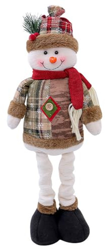 Hbbgdiy Snowman Figuren süße stehende Teleskope Plüsch Schneemann Puppen Weihnachten Home Decor Urlaub Feiertags Spielzeugdekorationen für Kinder und Erwachsene