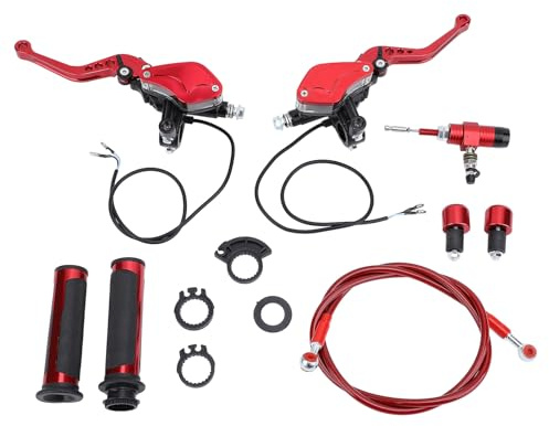 XGOUGUAAU Kit per leva della frizione e cilindro maestro del freno per moto, set di leve universali da 22 mm per manubrio con tubo dell'olio e pompa, ricambio per il freno-frizione d
