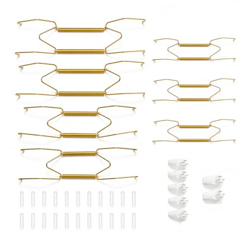 lomdung 7 Pezzi Ganci per Piatti Invisibili, Ganci a Molla Decorativi per Piatti, Varie Dimensioni Gancio Appendipiatti, Appenderepiatti al Muro per Dipinti da Appendere Foto di Nozze Specchio Orologi