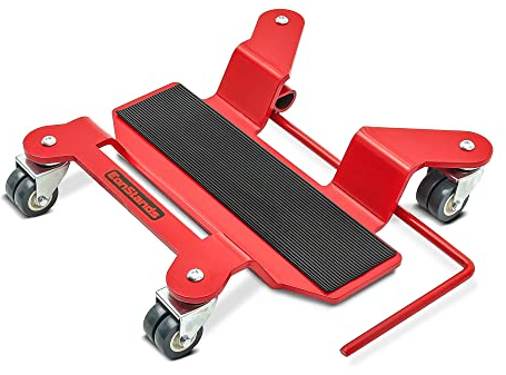 ConStands Central Mover - Motorrad Rangierhilfe für Honda Varadero XL 1000 V Rot Hauptständer Rangierplatte Parkhilfe Rangierwagen Motorradständer