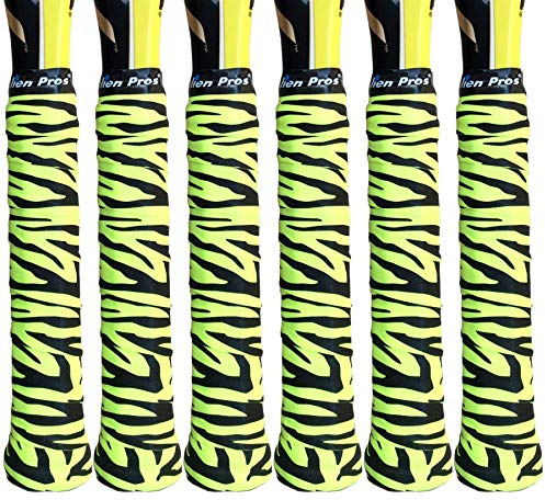 Alien Pros Tennisschläger Grip Tape (6 Griffe) - Tac Moisture Feel Tennis Grip - Tennis Overgrip Grip Tape Tennisschläger - Wickeln Sie Ihren Schläger für hohe Leistung (6 Griffe)