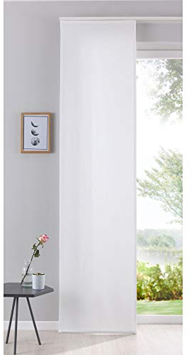 Gardinenbox Flächenvorhang Schiebegardine Cationic Blickdicht Leinen Optik Natura seidenmatt, HxB 245x60 cm, Natur Landhaus Stil, 204411