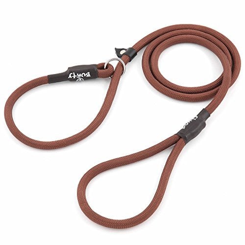 Bunty Rope Slip Lead for Dogs, Extra-Large | Anti Pull Dog Lead, One-Size-Fits-All, Durable Woven Nylon Ideal for All Dogs - No Pull Training Aid No Collar Needed - XL 120cm Brown