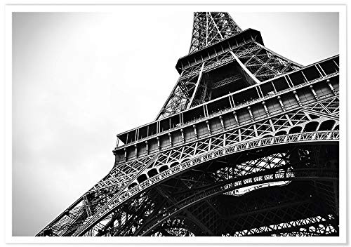 Panorama Poster Paris Eiffel Tower 30 x 21 cm - Gedruckt auf 250g-Papier - Wandbild Wohnzimmer - Papierplakat Schlafzimmer
