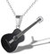 AILUOR Männer Frauen Plektrum Halskette mit Einstellbarer Kette Hip Hop Musikstil Titan Stahl Gitarrenanhänger Anhänger Schmuck Personalisierte Geschenk (Schwarz)