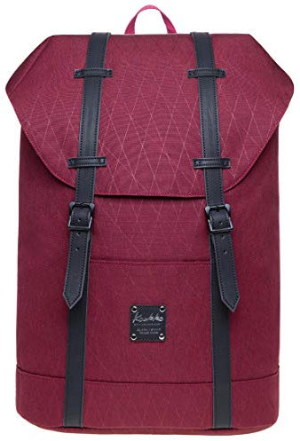 KAUKKO Schöner und durchdachter Rucksack mit Laptopfach für 15 Zoll Schule Uni 22L, Rot Jnl-ep6-15-30, Taille unique, Tagesrucksa