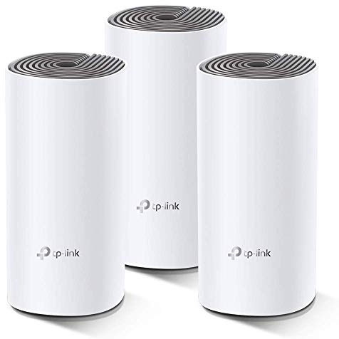 TP-Link Deco E4 Whole Home Mesh Wi-Fi System, Seamless and Speedy (AC1200) for Large Home, Work with Amazon Echo/Alexa, Router and WiFi Booster Replacement, Parent Control, Pack of 3 (Renewed)