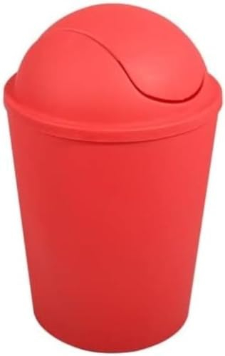 MSV AKO Mülleimer Klappdeckel, Rot, 5,5 l, Red