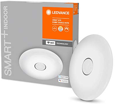 LEDVANCE Smarte LED Wand-und Deckenleuchte für Innen mit WiFi Technologie, Lichtfarbe änderbar (3000K-6500K), Weiss, 510mm, Kompatibel mit Google und Alexa Voice Control, SMART+ WIFI ORBIS KITE