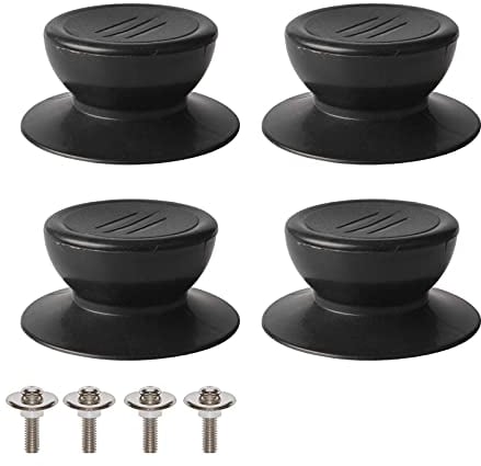 Quesuc 4pcs Lid Knob Universal Kitchen Lid Replacement Knob Glass Lid Handle Glass Lid Handle - Black