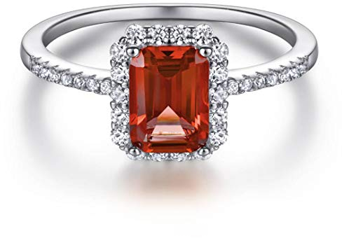 Funkelnder Damenring in 925 Sterling Silber mit Rubin und Smaragd Edelstein für Damen und Frauen I Ring Zirkonia Stein mit Profischliff Schmuck in Juweliersqualität (Red Ruby, 58)
