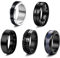 KALVICA 5Stück Schwarz Edelstahl Ringe für Herren Damen Spinner Ringe Set Größe 54 57 60 62 65 67 70
