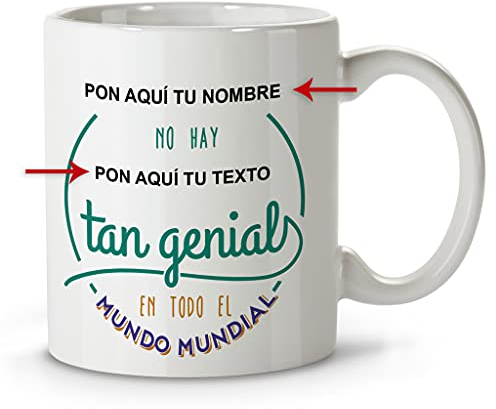 LolaPix Taza papá. Tazas Personalizadas. Tazas Desayuno Originales. Tazas con Frases. Regalos Personalizados. Genial Naranja