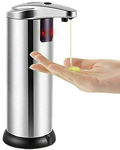 Edelstahl Automatischer Seifenspender 250ml No Touch Seifenspender mit Infrarot-Bewegungssensor geeignet für Bad Küche Hotel Büro