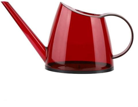 Beufee Regadera, Regadera De Plantas con Caño Largo Pequeña Regadera Transparente Mini Herramienta De Riego para Plantas De Interior Flores De Jardín 1.2L(Rojo)