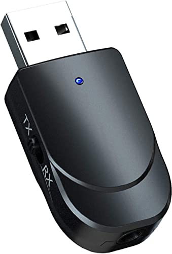 Adaptateur Bluetooth,Emetteur et Récepteur Bluetooth 5.0 pour Système Audio,avec Câble Audio Numérique 3,5 mm,pour TV/Haut-parleurs/Voiture/Voyage en Avion