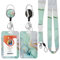 ID Badge Holder mit Lanyard, einziehbare ID Badge Card Holders Abnehmbare Hals Lanyard Strap mit Badge Reel und vertikale ID-Halter für Krankenschwester Studenten (Marble Light Green Golden)