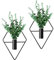 2 Stück Hängende Blumentöpfe mit Kunstpflanzen Metall Wandvase Blumenampel für Innen Moderne Geometrische Hängeampel für Wohnzimmer Wohnung Büro Wanddeko (Schwarz, Eukalyptus)