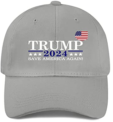 Miujonvy Unisex Vintage Washed Baseball Cap Dad Caps Trump 2024 Save America Again Baseball Trucker Caps, Grau 0, One size