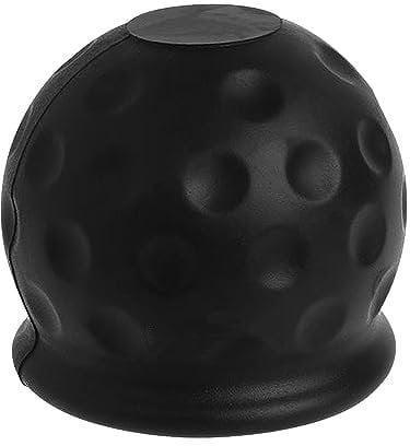 Rumyve 1-Piece Trailer Hitch Ball Cover - Abrasion-Resistant and Dust-Proof - Soft Rubber Tow Bar Cover 50mm (Black)