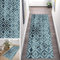ZUZEKU Abstrakte Blau Läufer Flur Küche Waschbar rutschfest 90X200cm Vintage Lang Küchenteppich Flurteppich Teppich Fur Korridor Wohnzimmer Schlafzimmer Meterware Anpassbar