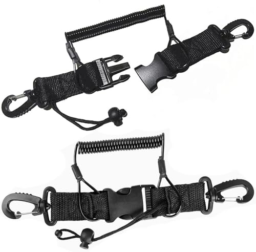 2 Stück Spiralkabel Tauchen Kamera, Multifunktionale Einziehbare, Tauchen Zubehör Lanyard Kamera, Tauchen Zubehör Mit Karabiner, Für Tauchen, Schnorcheln,Klettern,Unterwasserkameras (Schwarz).