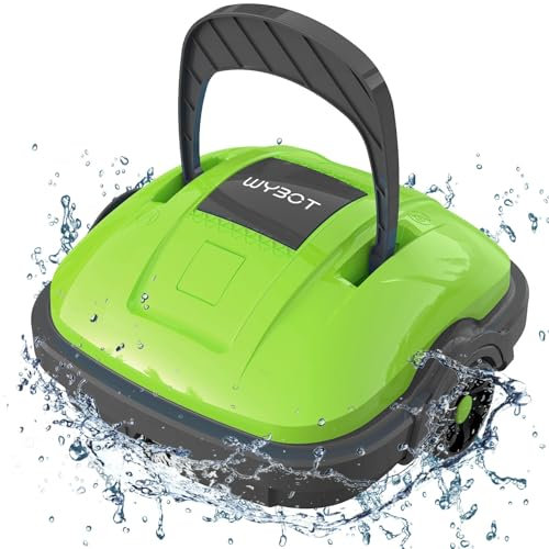 WYBOT Robot Piscine sans Fil pour Piscine Hors Sol Jusqu'à 50m², Double Motorisation Aspirateur Robot Piscine 50 Minutes d'Aspiration Puissante Robot | Double Filtration et Stationnement Automatique