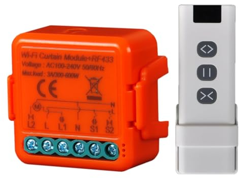 anvek controllo per wifi rf tapparelle e tende,interruttore radio per tapparelle, telecomando RF modulo ricevitore per tapparelle, persiane, tende da sole (switch+remote control)