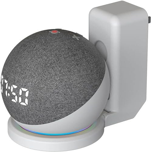 ELLENNE Echo Dot-Wandhalterung (4. und 5. Generation) für die Wand, platzsparend, verstecken Sie Kabel – ohne Schrauben – Halterung für Küche, Badezimmer, Schlafzimmer – Schwarz Weiß (Weiß)