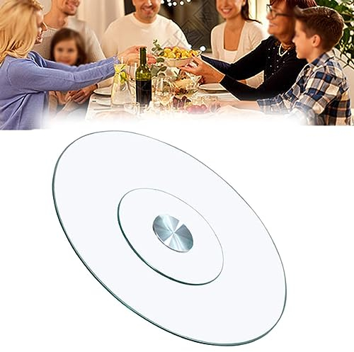 FZZIBQYR Plateau tournant Rond en Verre trempé 60-110 cm, Plateau tournant pour Table à Manger de Cuisine, Grand Plateau tournant de comptoir (Taille : 110 cm/43 Pouces)
