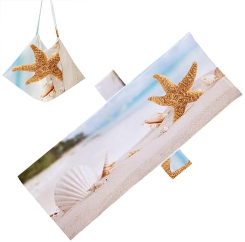 Rurunklee Strandstuhl-Schutzhülle, Strandstuhl-Bezüge mit Taschen, vielseitiges Strandtuch in Seesternform | Handtuch für Liegestuhl im Freien aus