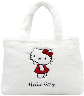 CyP Brands- Hello Kitty, Sanrio, Tasche, Plüsch, Handtasche, Weiß, offizielles Produkt, weiß, Estandar, Lässig