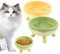 Comedero Gato,Minging 2 Piezas Elevado Comedero Gato Comedero para Gatos Gato Platos Cuenco Comida para Gatitos Perros Cachorros Mascotas Animales Pequeños Comedero Perro Elevado (Amarillo y Verde)