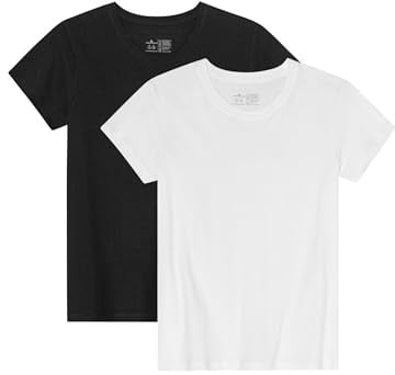 DANISH ENDURANCE Kurzarm Tshirt Damen aus Modal & Bio-Baumwolle, Rundhals- oder V-Ausschnitt, Atmungsaktiv & Stretch, 1er oder 2er Pack