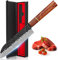 BILLION DUO Sharp Sushi Knife, Professional Damacus Santoku Knife, Damacus Steel Blade, Rosewood Handle, Chopping Cooking Knife for Meat, Fruits, Vegetables, Gift Box