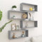 Wand-Würfelregale Wandmontage, schwebende Regale, Regal, Schweberegal, Dekor, Aufbewahrungsdisplay für Schlafzimmer, Büros, Wohnzimmer und Küche, 4 Stück, Betongrau, 60 x 15 x 23 cm, Spanplatte