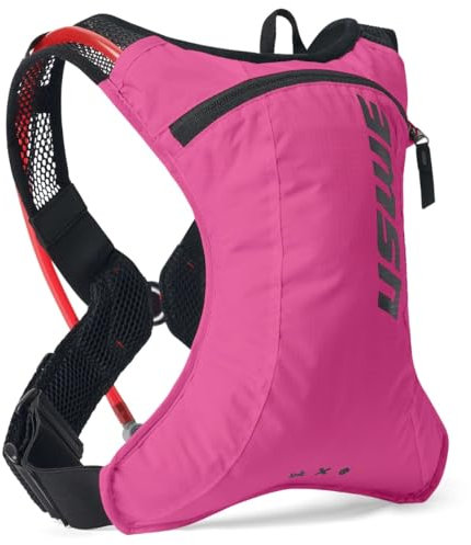 USWE Race 2.0, ultraleichter Trinkrucksack mit 2,0 l Wasserblase, auslaufsichere Packung für Kies, MTB, Laufen, Wandern, Radfahren, Camping, Radfahren für Männer, Frauen (Rosa, 2 L)